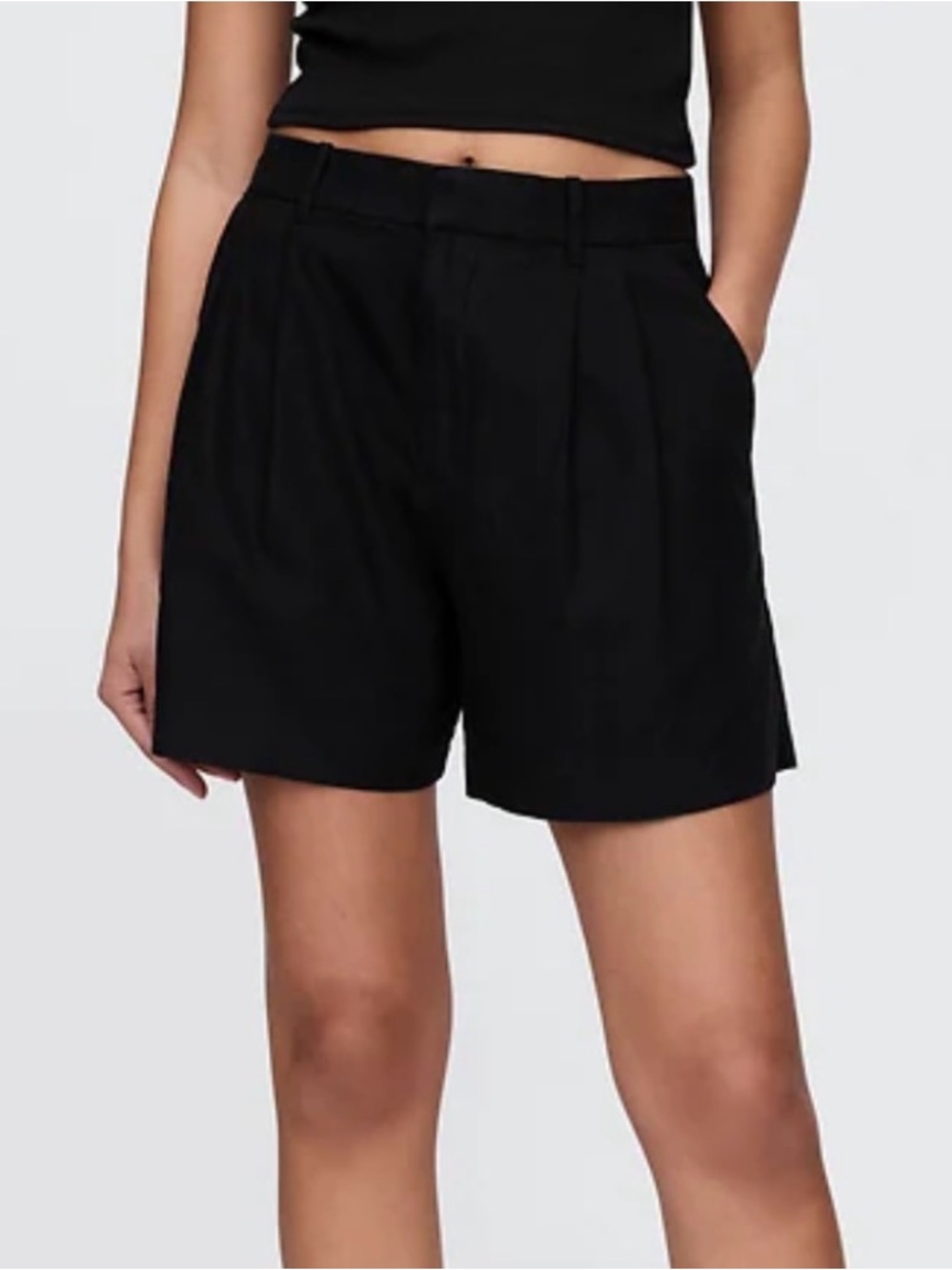 Gap Linen High Rise Shorts Black Size 10 Large